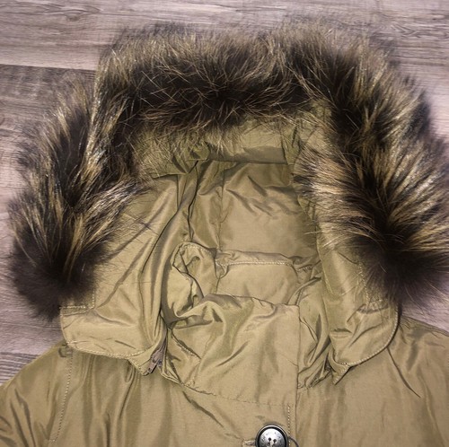 Woolrich Women’s S Arctic Parka TT Down Ramar Detachable Hood Fox Fur Green NEW - Picture 7 of 18