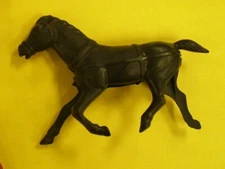 Vintage Marx or REL playset horse soft plastic "black with horse collar"