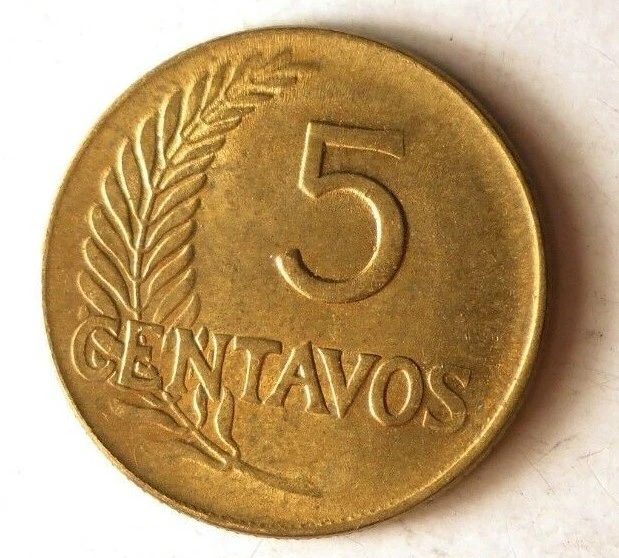 Perú 1964 5 centavos - Moneda coleccionable poco común - Envío gratuito - Cubo Perú #B Foto 2 de 2