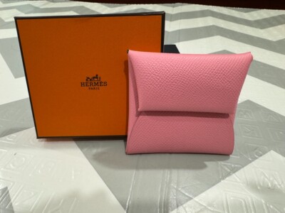 NEW box Hermes Epsom Leather ROSE CONFETTI Bastia Coin Change
