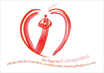 Postkarte Besinnliches ''Der Engel der Geborgenheit''
