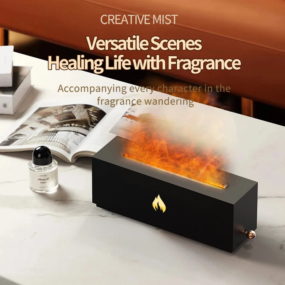 320ml 3D Flame Mist Home Decor USB Air Humidifier Essential Oil Aroma Diffuser - Image 4 of 4