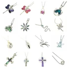 Paua Abalone Shell Silver Colour Metal Cross Pendant Necklace Jewellery Gift