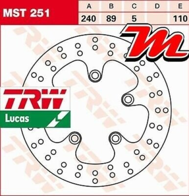 Rear Brake Disc TRW Lucas MST 251 for Suzuki GSR 600 WVB9 2006-2010