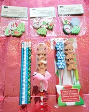 Lot Of unused Winter Holiday/Christmas 7 Pencils and 21 Erasers