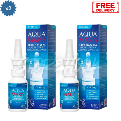 2x Aqua Maris Classic 30ml 100% Natural Nasal Spray for Irritated & Dry Nose