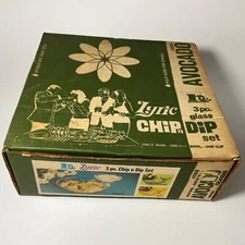 Vintage Hazelware Lyric Avocado Green Glass 3 Piece Chip n Dip SET A3352