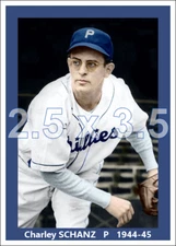 Charley Schanz- 1944-45 Philadelphia Phillies - choose a style - colorized print