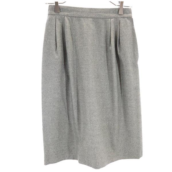 Gonna YVES SAINT LAURENT Made in Japan lana lunghezza media 36 grigia donna