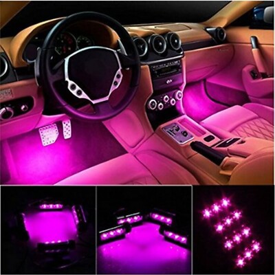 Innenstreifen Lichter für Auto, Auto Innenbeleuchtung Set, 4 Stück Lichter Wasserdicht