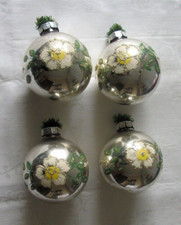 4 Stck. alte Weihnachtskugeln - Christbaumschmuck - Ø 7 cm