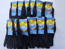 Vintage Lot Bundle Of Mens Medium M To L Large Black Work Gloves 12 Pair