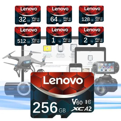 Lenovo Micro SD Karte SDXC Speicherkarte C10 V60 Memory Card TF Karte 32GB 2TB