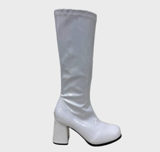 NEW WOMENS MENS FANCY DRESS PARTY GO GO BOOTS 60s 70s DISCO RETRO SIZES UK3-UK12