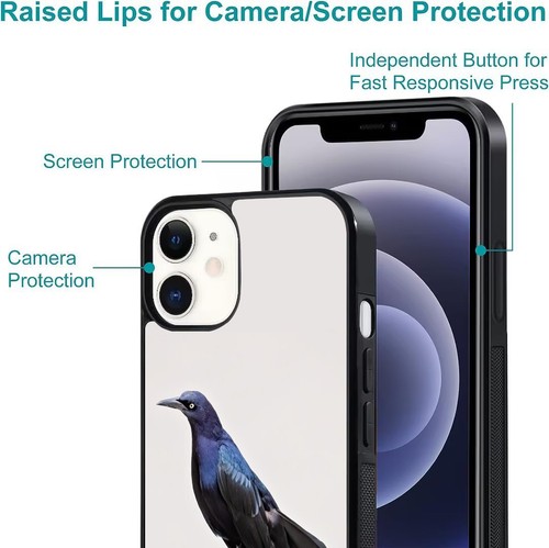 For iPhone SE XS XR Max 5 6 7 8 Plus Quiscalus boat tailed grackle Case Friendly - Picture 18 of 25