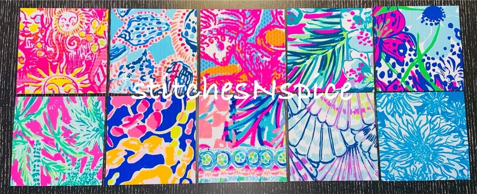 Juego de 40 cuadrados de tela Lilly P. 5x5 pulgadas - algodón dobby y popelina Foto 3 de 4