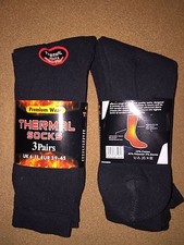 9  Pairs Mens  Thermal  Socks PREMIUM WEAR  size 6 - 11 uk Black