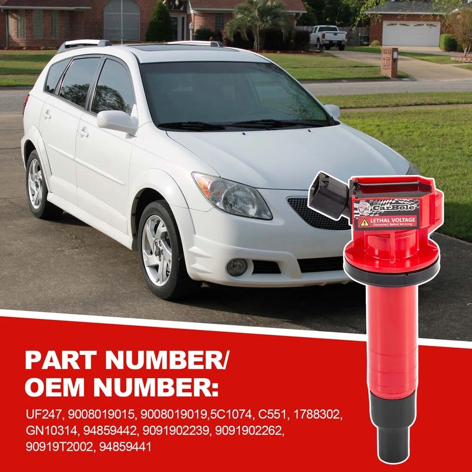 4 Pack Ignition Coil For Toyota Corolla Matrix MR2 Chevy Prizm Pontiac Vibe 1.8L - Image 3 of 4