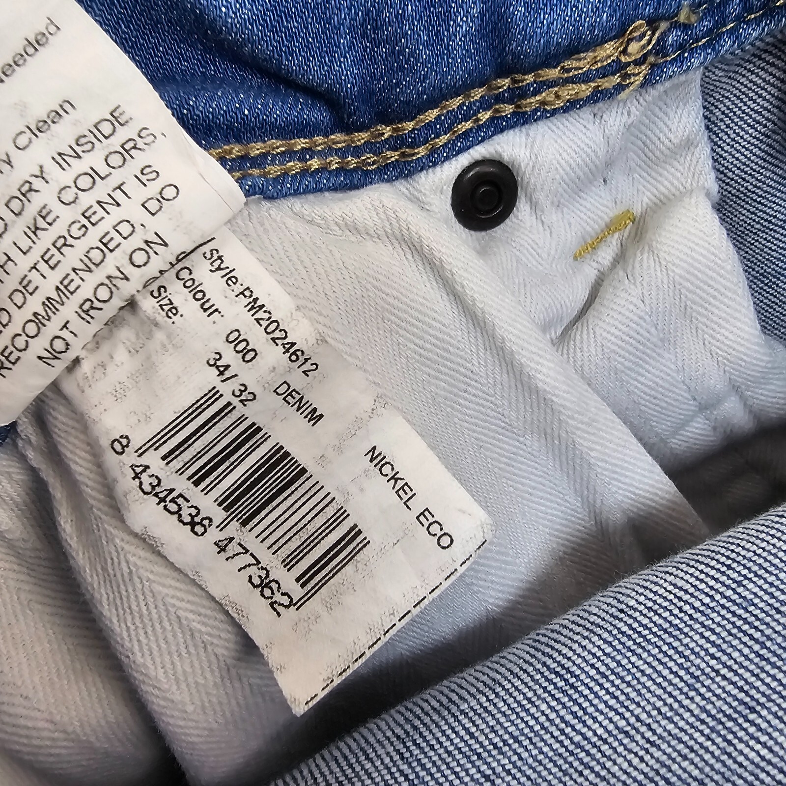 Pepe Jeans Jeans Womens W34 L32 Denim Distressed Blue Skinny Leg