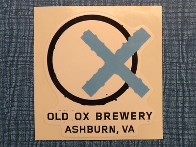 BEER Brewery Collectible STICKER ~ OLD OX Brewery ~ Ashburn, VIRGINIA Breweriana
