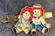 Mamselle Raggedy Ann Andy Hair Clip Metal Enamel Retro Barrette ,used.