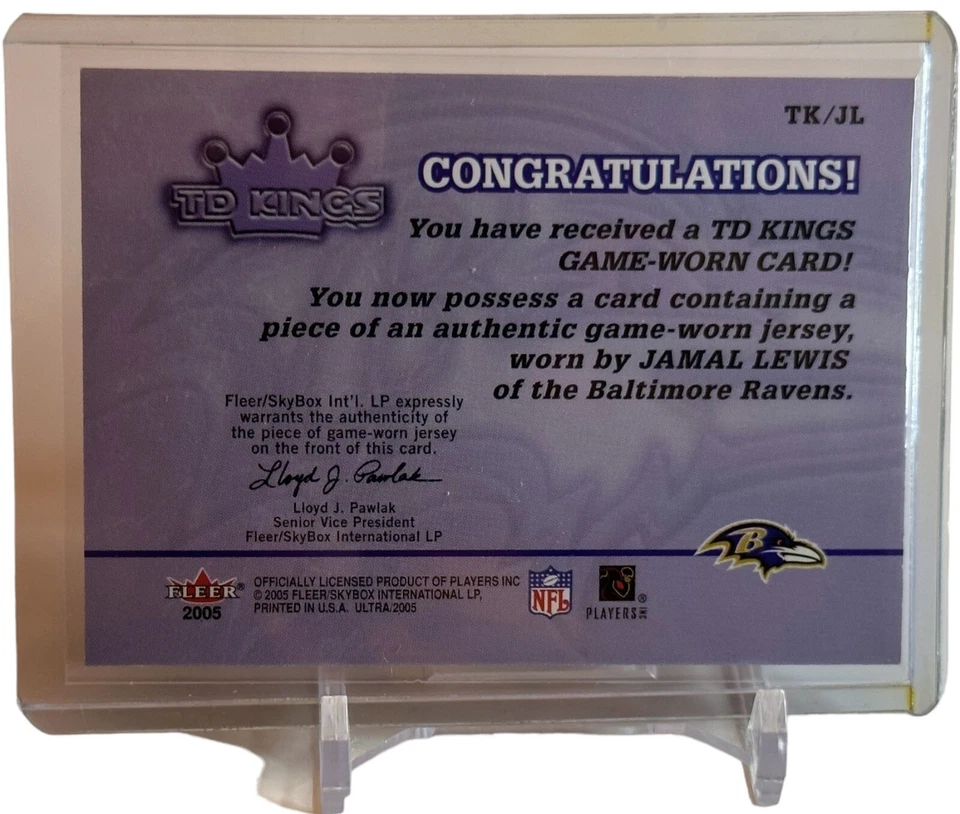 Jamal Lewis 2005 Ultra TD Kings Jerseys Red Baltimore Ravens Football Card #JL - Image 2 of 3