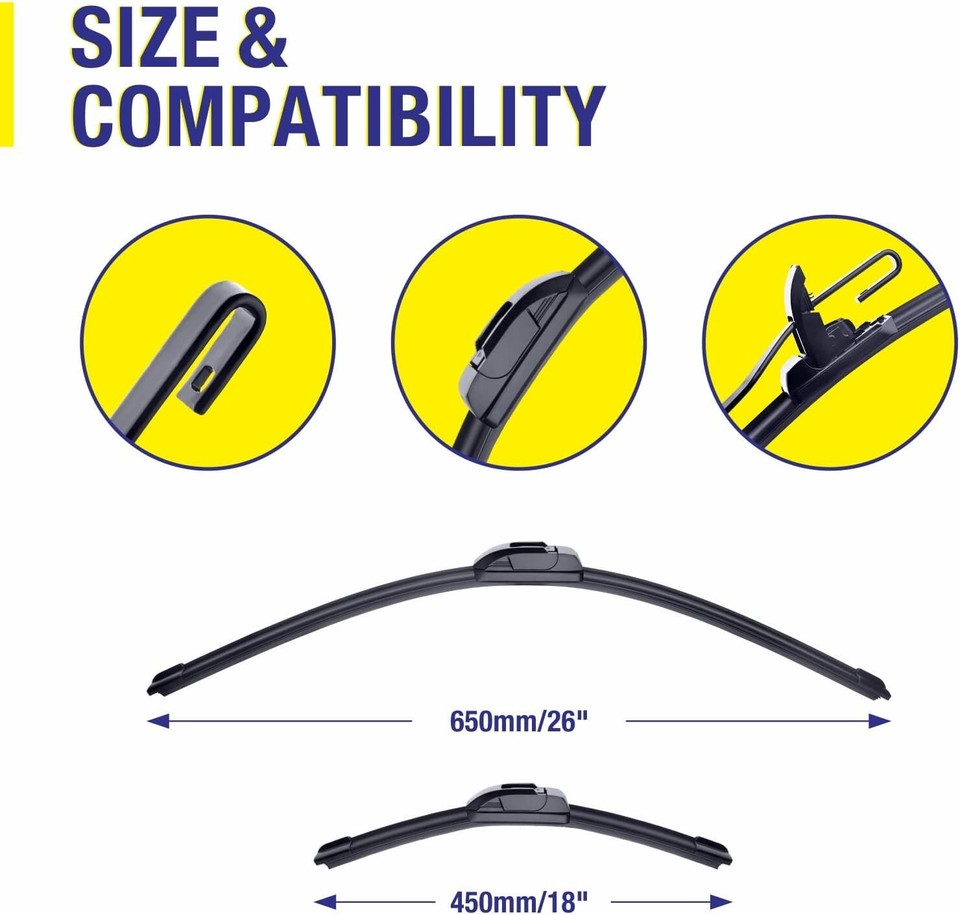 OEM Replacement 26" + 18" Wiper Blades for Honda Civic, HRV, Accord