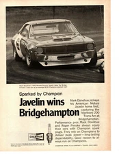 1970 AMC JAVELIN / MARK DONOHUE TRANS-AM RACING ~ ORIGINAL CHAMPION  AD