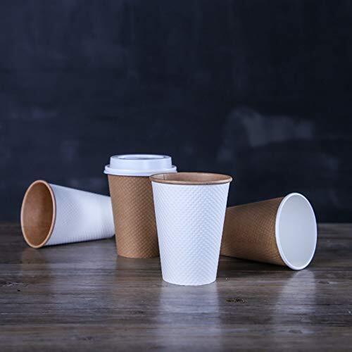 Reusable And Disposable Coffee Cups With Lids 12 Oz 100 Pack Eco Friendly And Bi - Picture 9 of 9