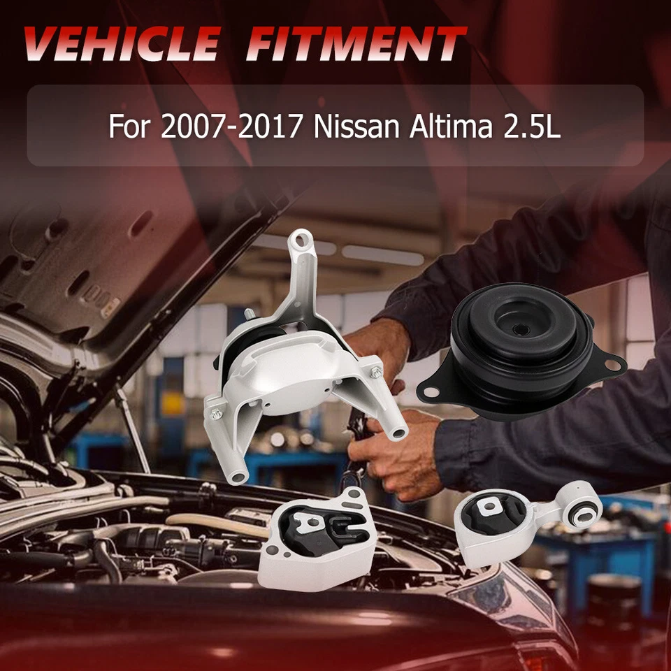 4PCS Engine Motor & Trans Mount Auto Set For 2007-2017 Nissan Altima 2.5L CVT Foto 4 de 4