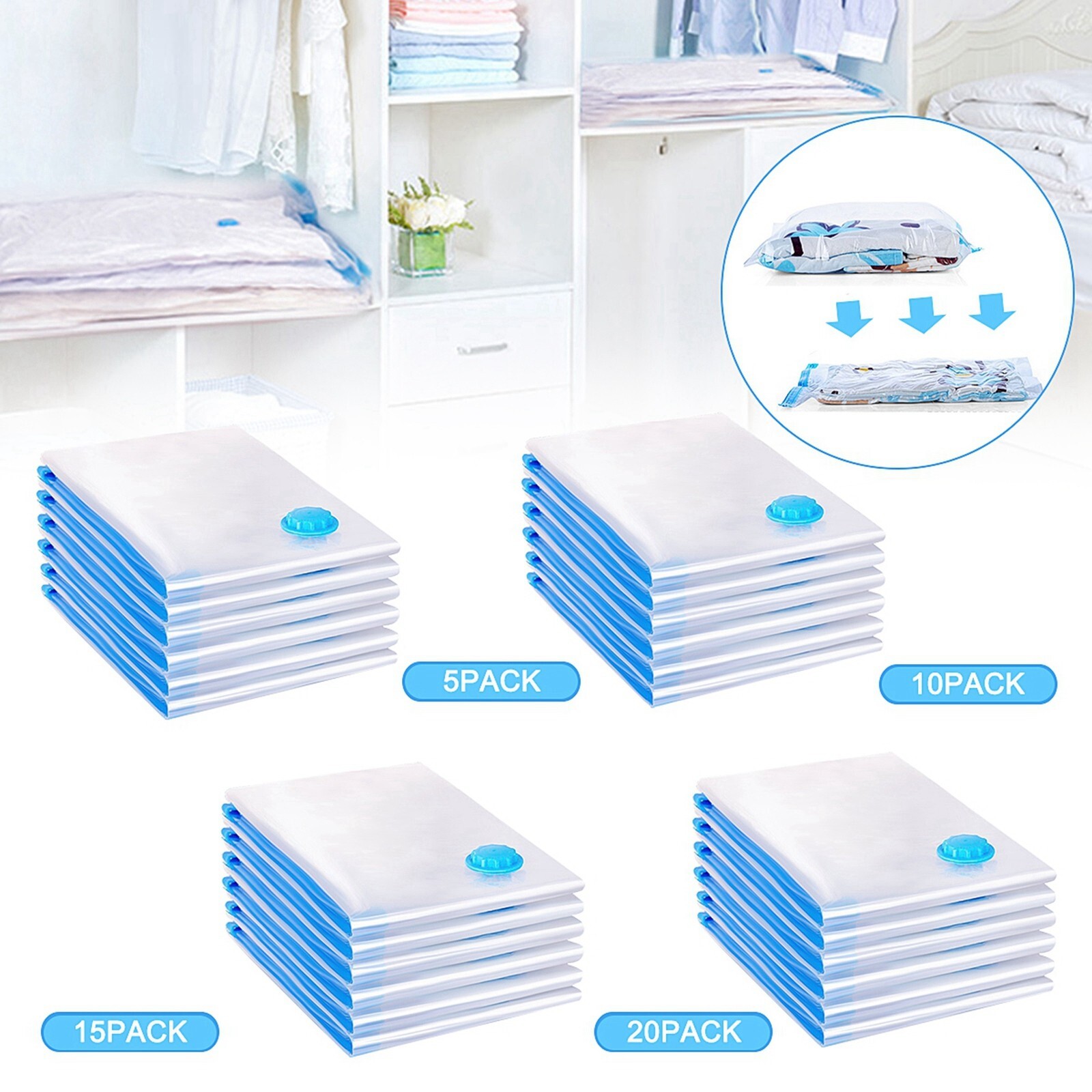 Large Vacuum Sealed Storage Bag SpaceSaving Quilt Organizer Vacuum