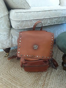 pratesi leather backpack