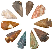 ** (10) 2" Flint Arrowhead Ohio Collection Project Stone Spear Point **