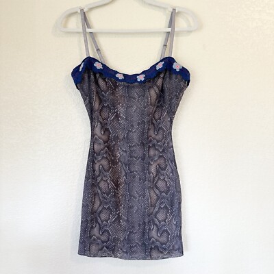 Danielle Guizio Crochet Flower Trim Snakeskin Print Mesh Mini Bodycon Dress | eBay Danielle Guizio Crochet Flower Trim Snakeskin Print Mesh Mini Bodycon Dress | eBay