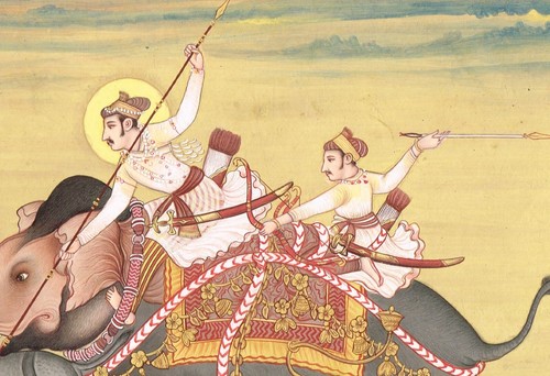 Indian Miniature Handmade Painting Of Mughal Hunting Art Scene 10.5x7.5 Inches - Picture 3 of 6