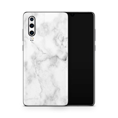 Huawei Handy Skin Aufkleber Hülle Case Sticker Schutzfolie P30 P20 Marmor-weiss