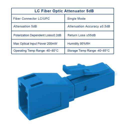 5Db LC Attenuator 5Db-10Pack LC/UPC SM Single Mode Fixed Fiber Opti - Afbeelding 3 van 6