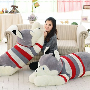 large stuffed husky dog