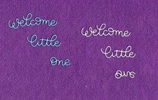 WELCOME LITTLE ONE  2 baby die cuts scrapbook cards