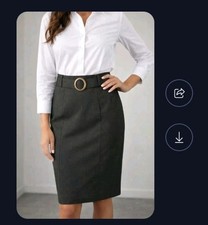 Gianni Belt Skirt Size 10 Blackish Gray Lined Wool Blend Made In USA
