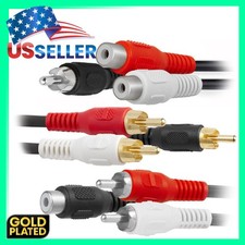 RCA to 2 RCA Adapter Y Splitter RCA M/F to 2 RCA M/F Stereo Audio Connector LOT