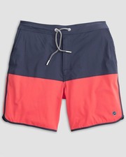 johnnie-O Tully Half Elastic 7" Surf Shorts - Scalloped Hem Mens Bottoms Size XL
