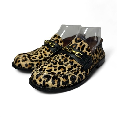 Coach Putnam Leather Slip On Leopard Print Calf Hair Loafers Women’s size 7B - Picture 2 of 11