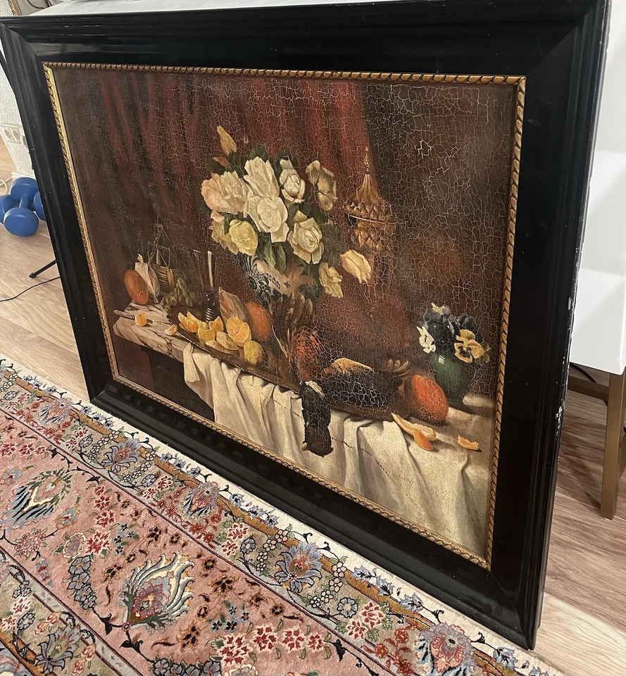 Ölgemälde auf Leinwand, Stillleben mit Fasan, Signiert Erich Gabrielzek - Bild 2 von 3