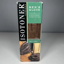 New Vintage 1995 Isotoner Brown Knit lined Men’s Gloves Size Medium