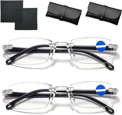 2 Stück Intelligente Zoom-Brille mit Blaulichtschutz, Automatische Lesebrille