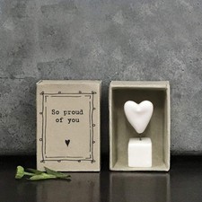 East of India MINI Matchbox 'So Proud You' Porcelain Star | Small Beige
