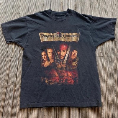 Pirates of the caribbean curse black   tshirt, vintage movie tshirt