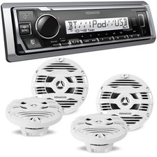 Kenwood KMR-M332BT Marine Receiver  4x 6.5" Marine Speakers