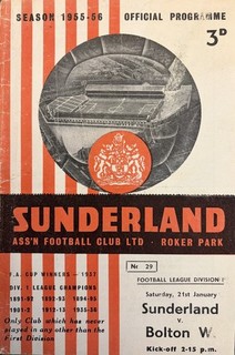 Sunderland v Bolton Wanderers Div 1 1955/56